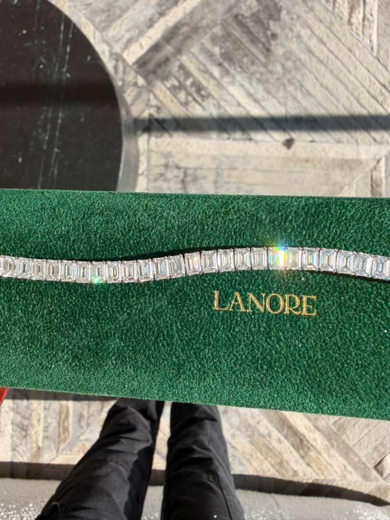 Emerald Cut LG Diamond Tennis Bracelet (24ctw)