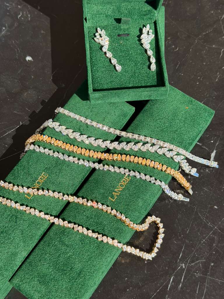 North/South Fancy Yellow Pear Cut LG Diamond Tennis Bracelet (12ctw) - Lanore Fine Jewelry