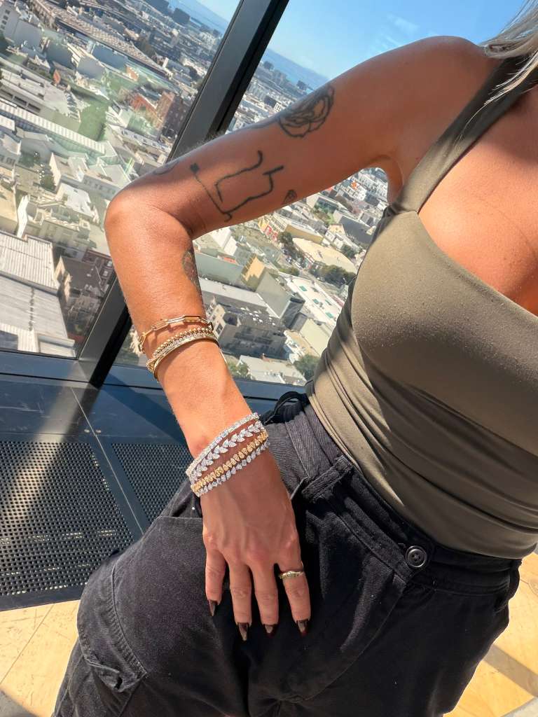 East/West Emerald Cut LG Diamond Tennis Bracelet (17ctw)