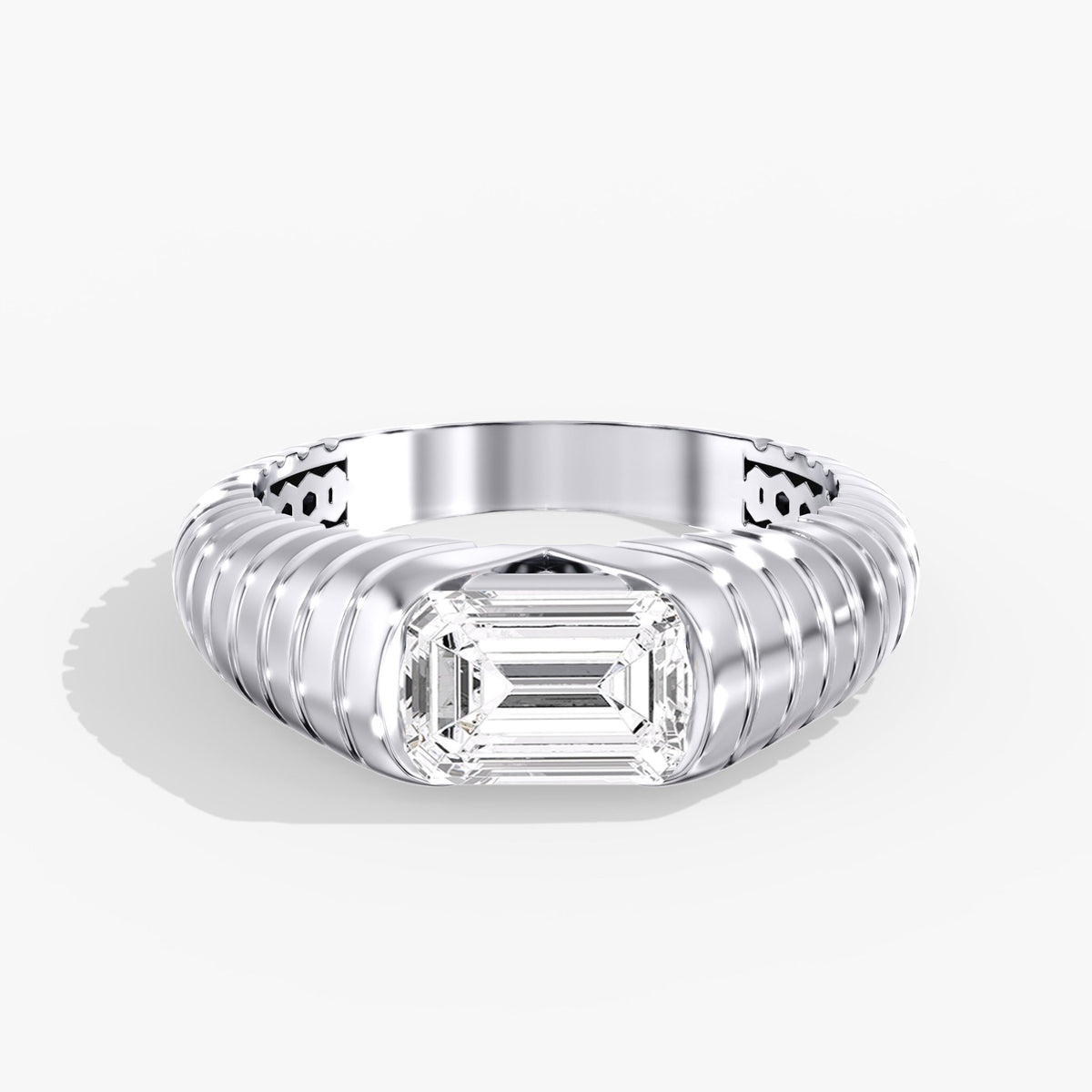 Emerald Cut Diamond Channel Ring, 2 ct