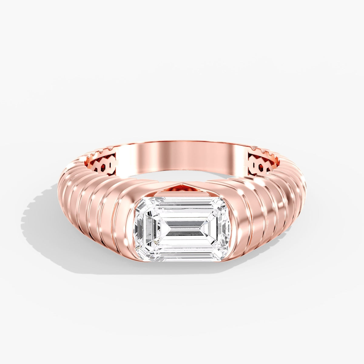 Emerald Cut Diamond Channel Ring, 2 ct
