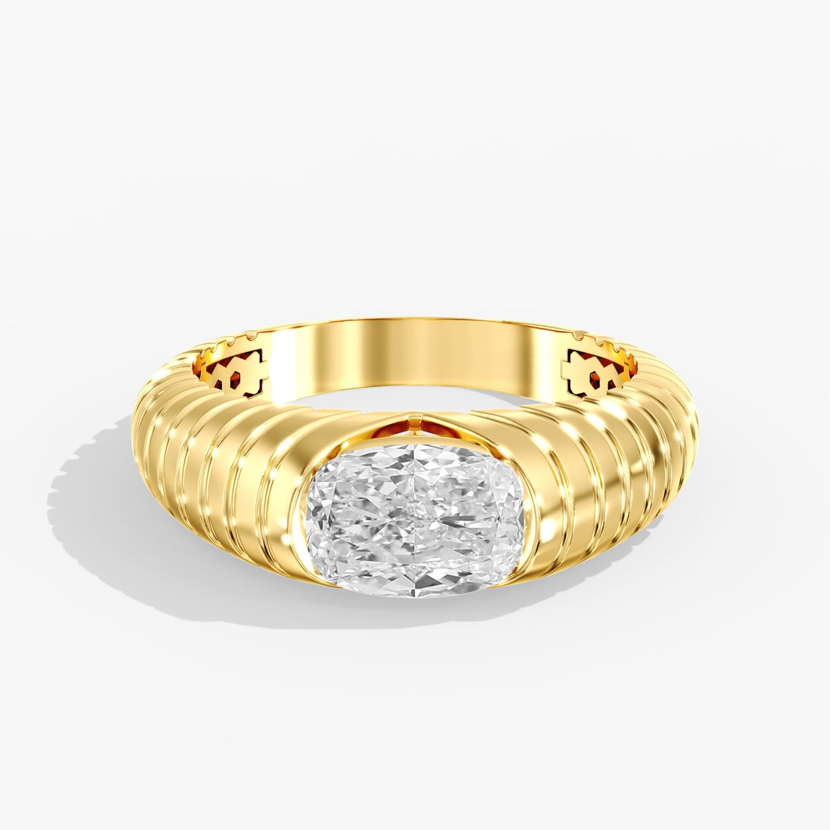 Elongated Cushion Diamond Channel Ring, 2 ct