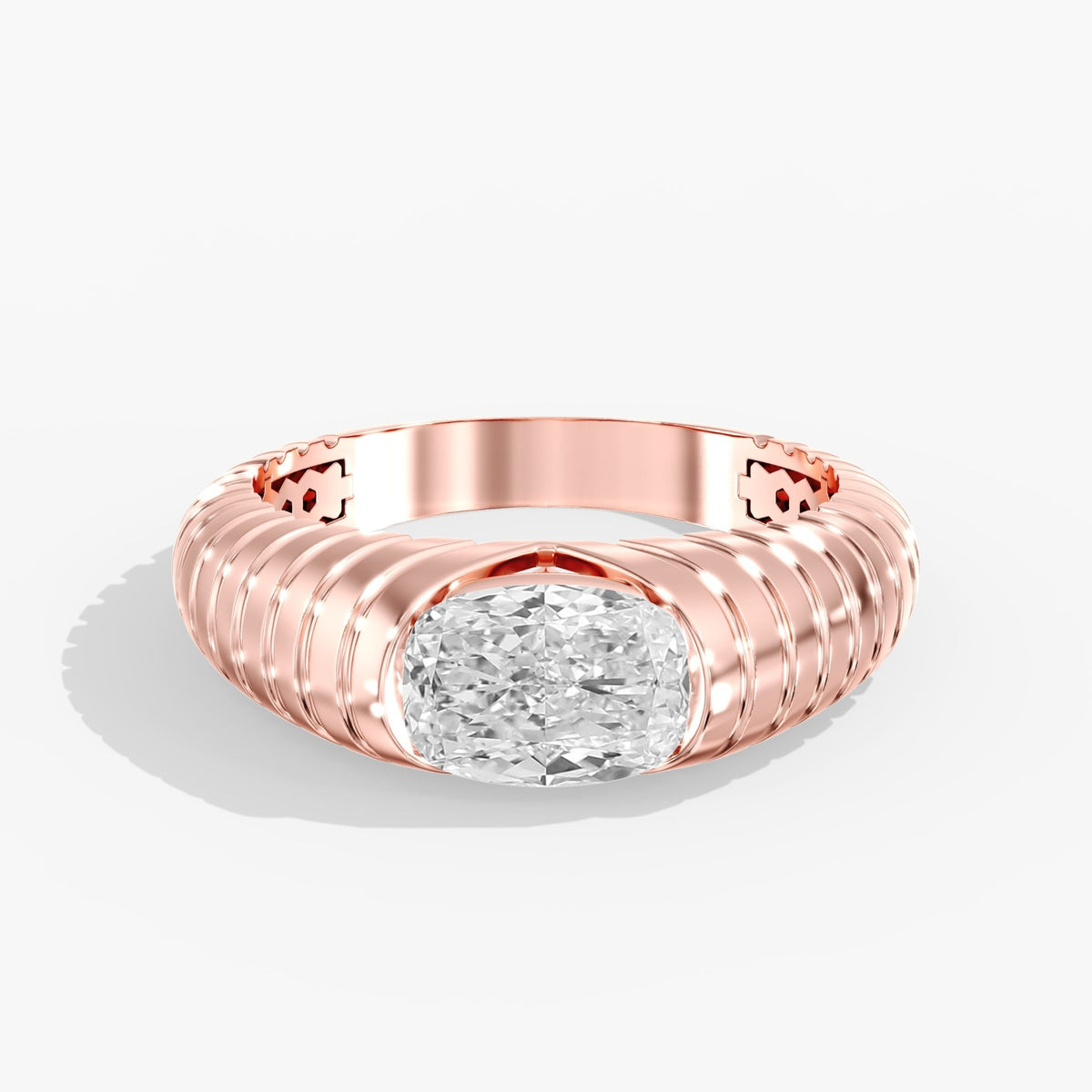 Elongated Cushion Diamond Channel Ring, 2 ct