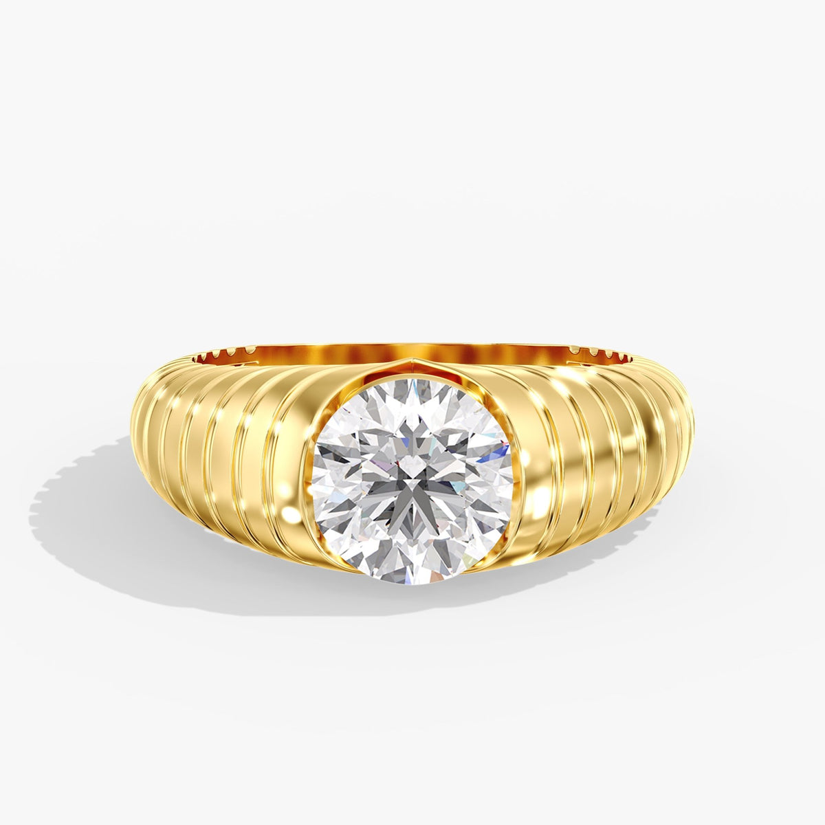 Round Diamond Channel Ring, 2 ct