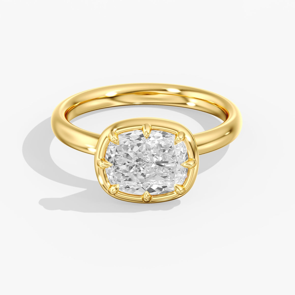Georgian Elongated Cushion Diamond Ring, 3 ct