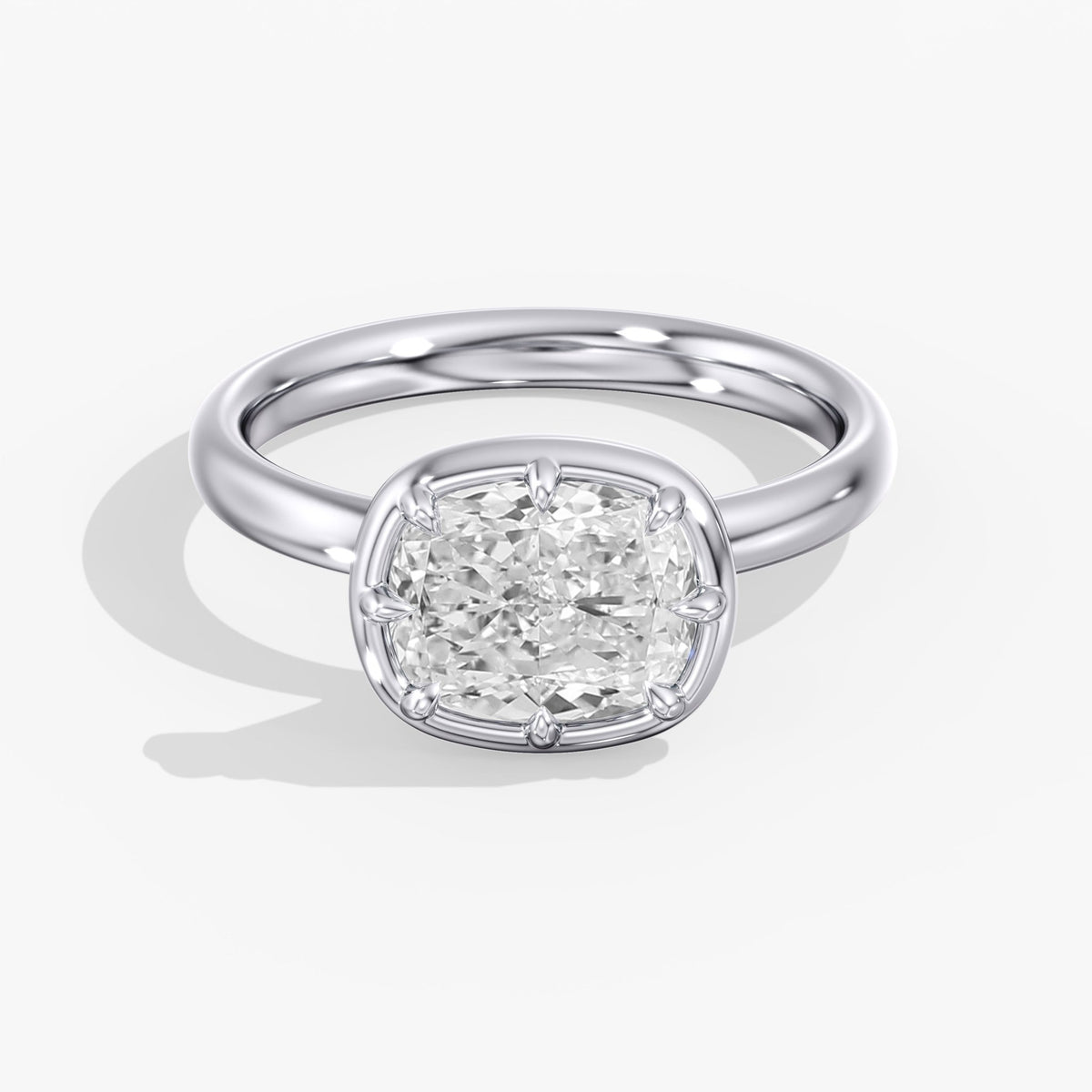 Georgian Elongated Cushion Diamond Ring, 3 ct
