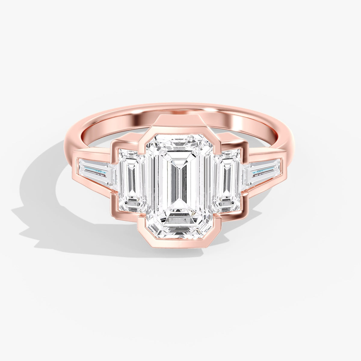Emerald Cut Bezel Ring, 3.5 ctw