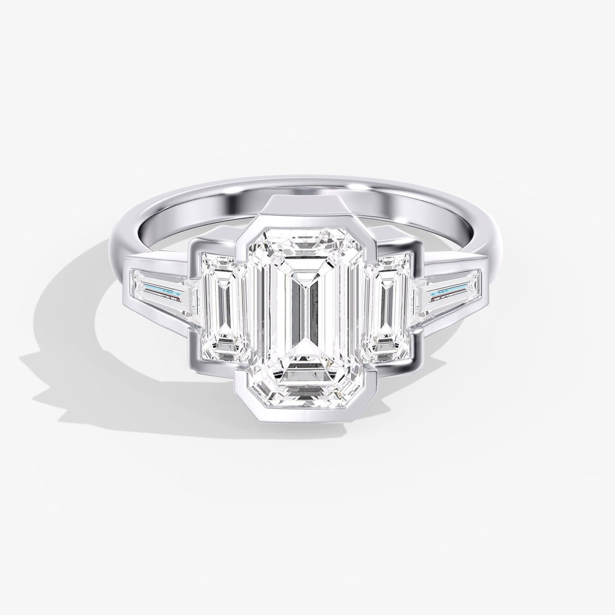 Emerald Cut Bezel Ring, 3.5 ctw