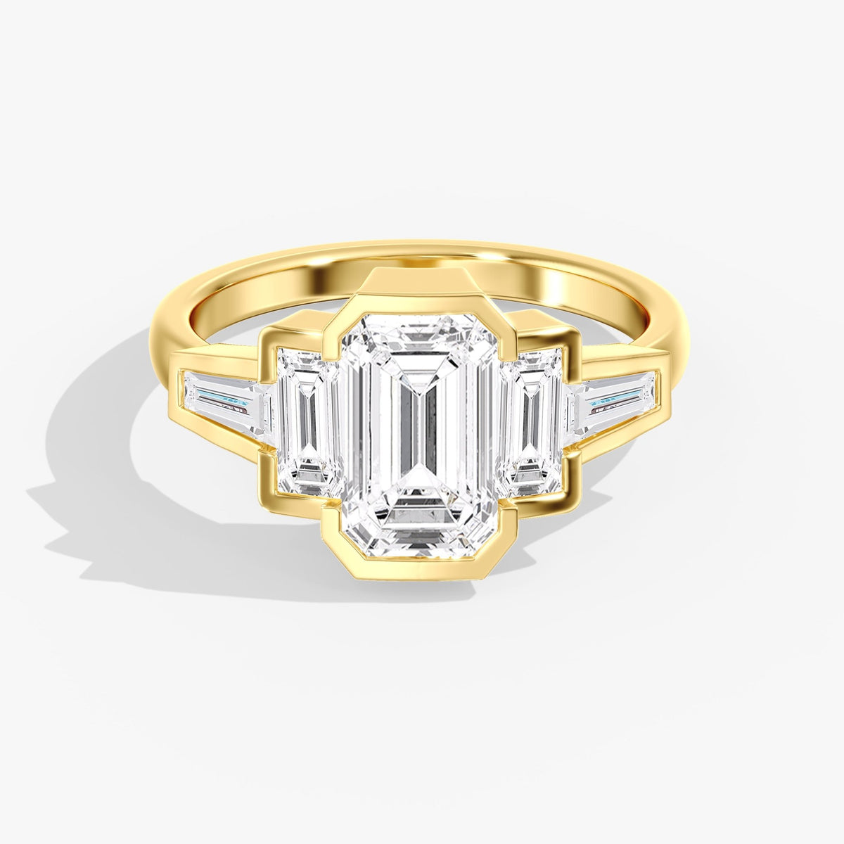 Emerald Cut Bezel Ring, 3.5 ctw