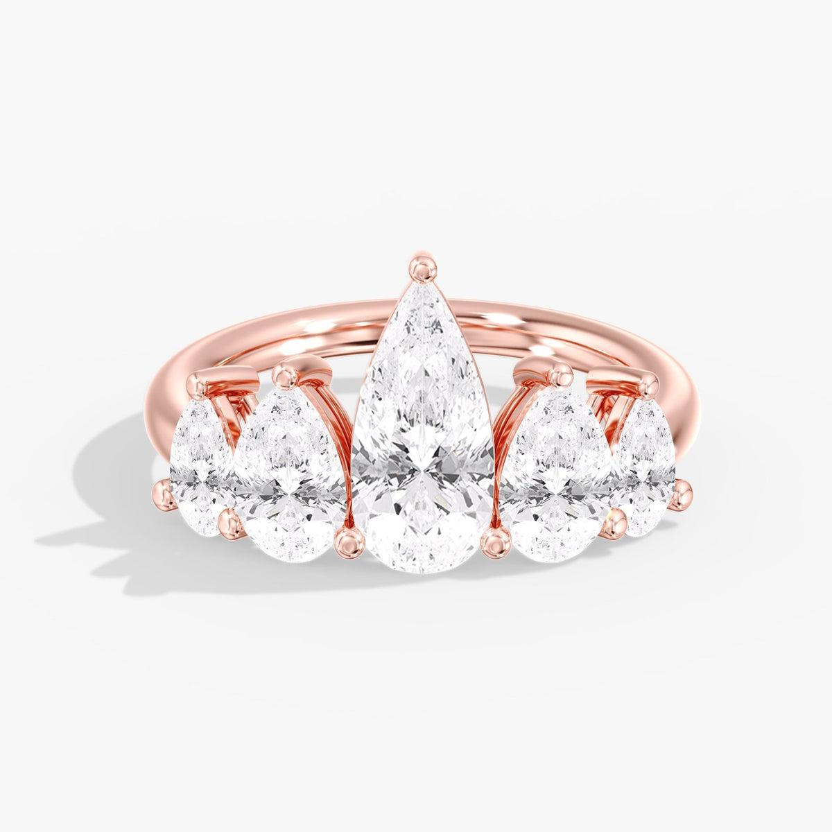 Five Stone Elongated Pear Ring