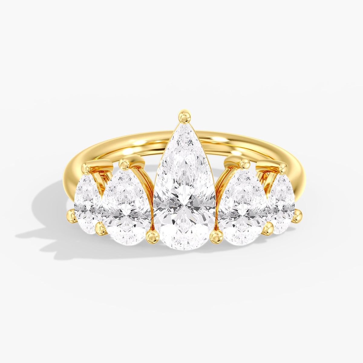 Five Stone Elongated Pear Ring