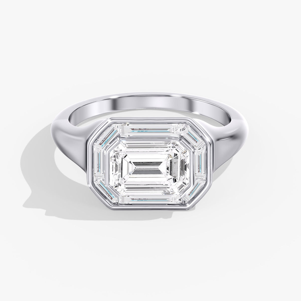 Emerald Cut Bezel Ring, 2.9 ctw