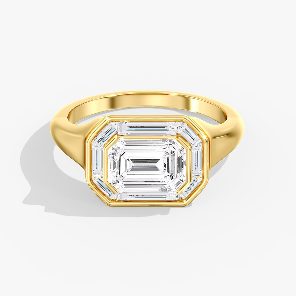 Emerald Cut Bezel Ring, 2.9 ctw