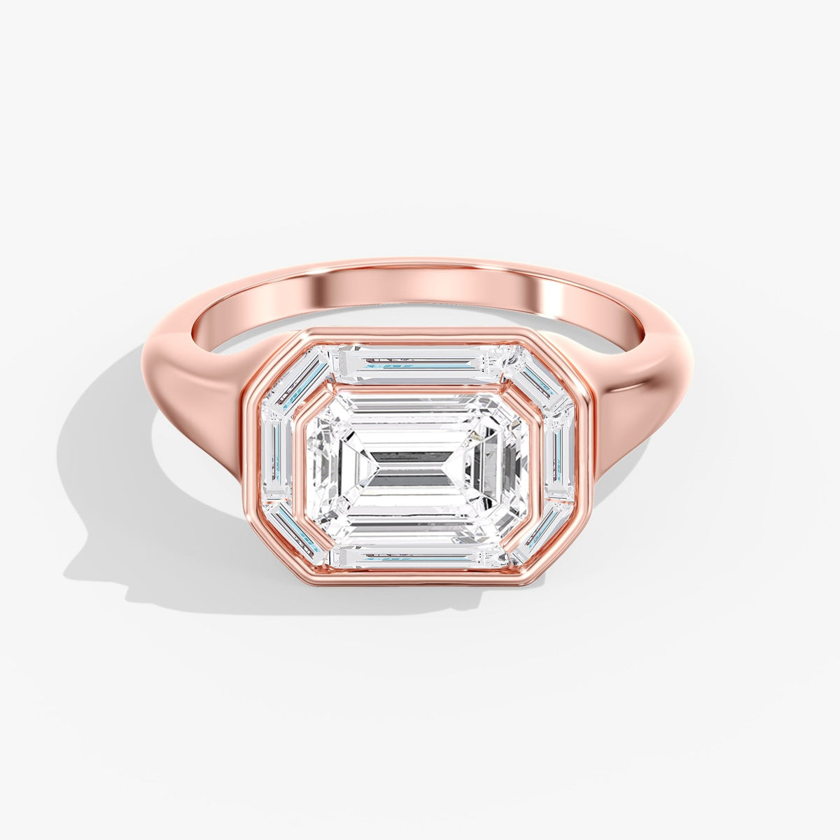 Emerald Cut Bezel Ring, 2.9 ctw