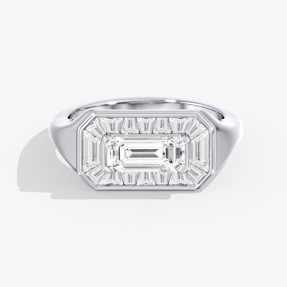 Emerald Cut Bezel Ring, 2.2 ctw