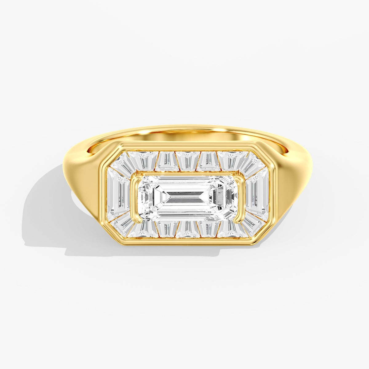 Emerald Cut Bezel Ring, 2.2 ctw