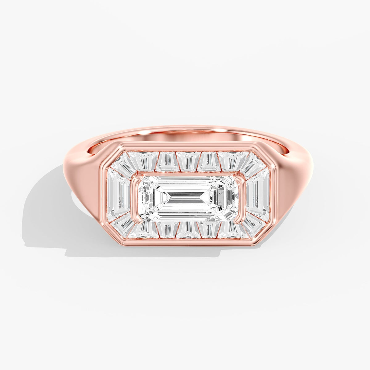 Emerald Cut Bezel Ring, 2.2 ctw