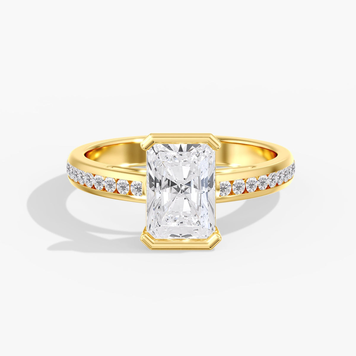 Radiant Half Bezel Ring, 2 ct