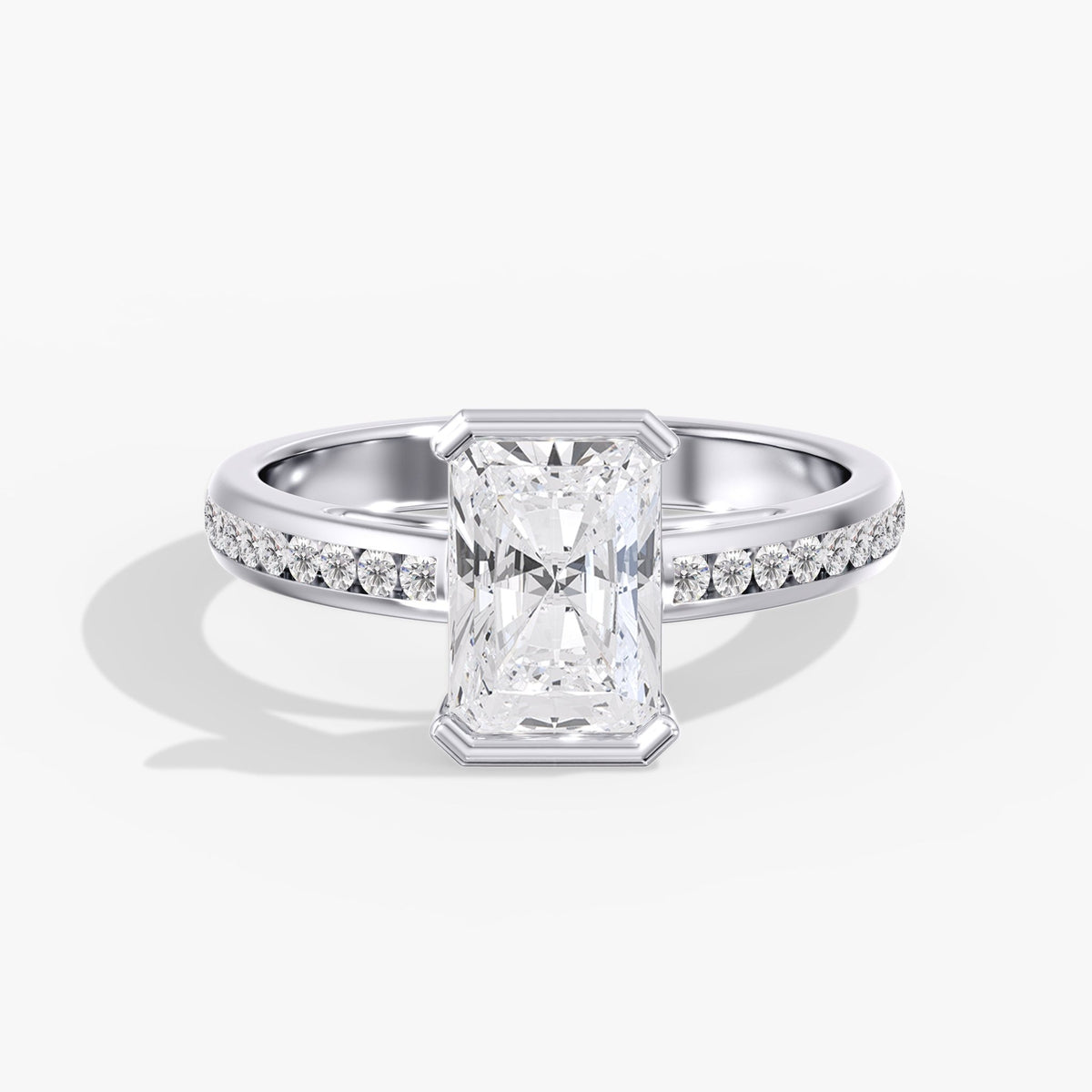 Radiant Half Bezel Ring, 2 ct