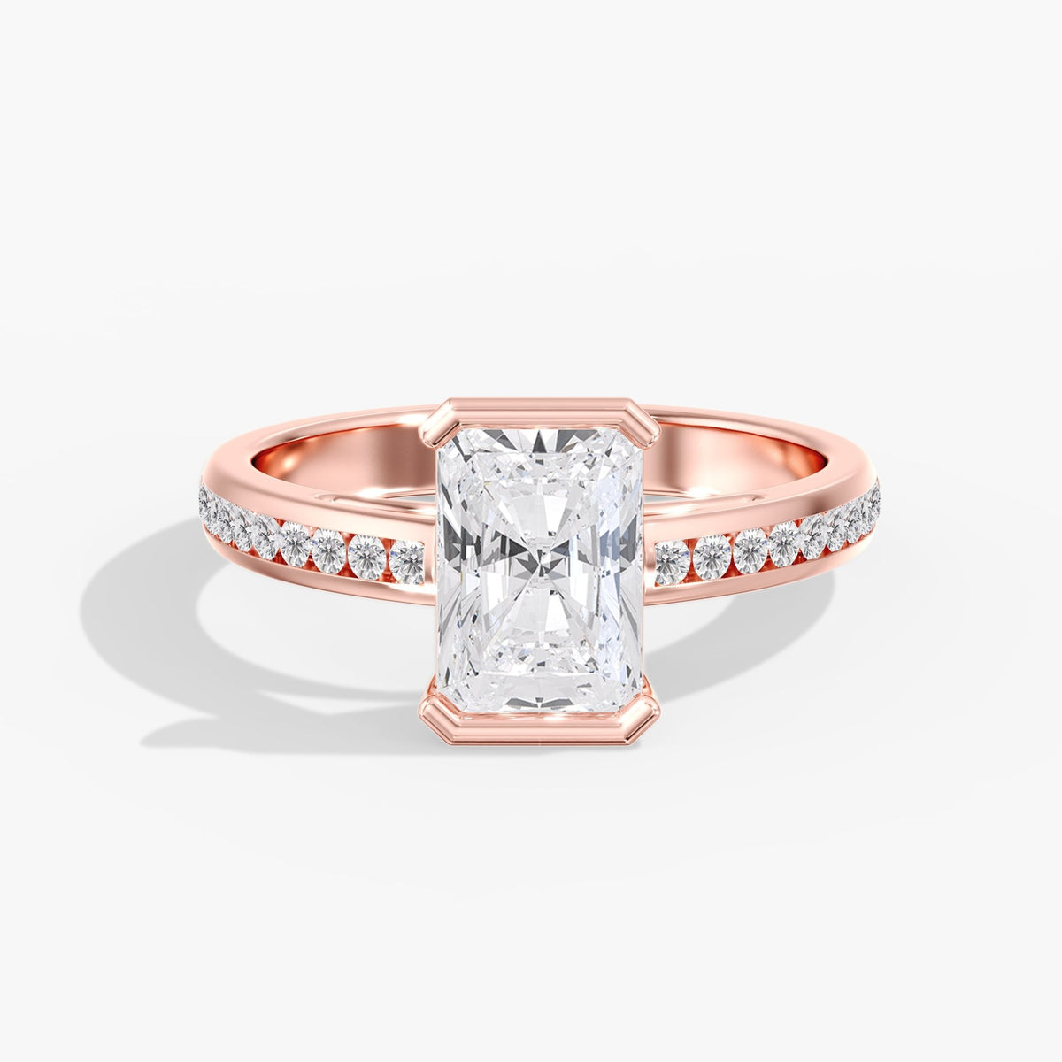 Radiant Half Bezel Ring, 2 ct