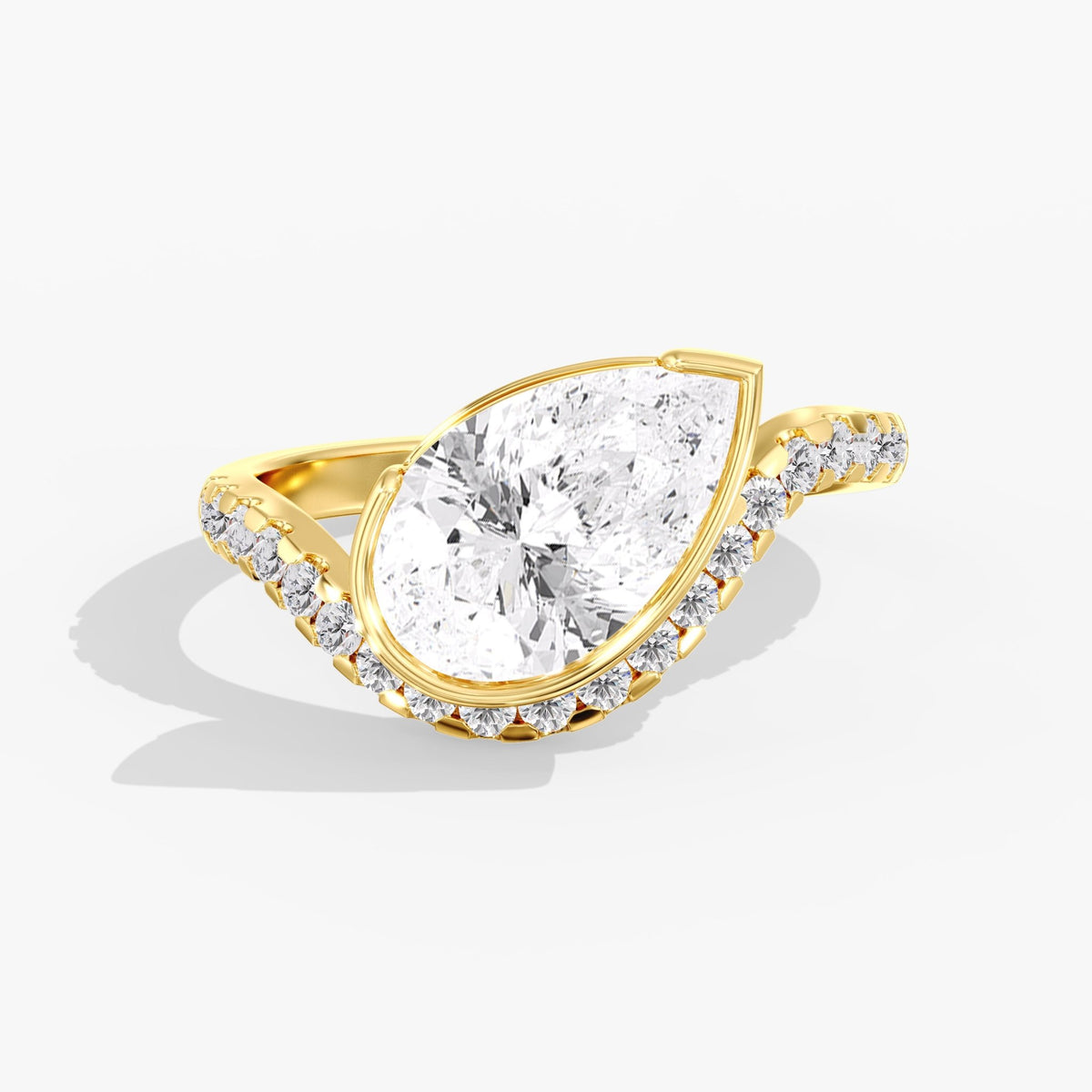 Pear Diamond Solitaire Ring, 3 ct