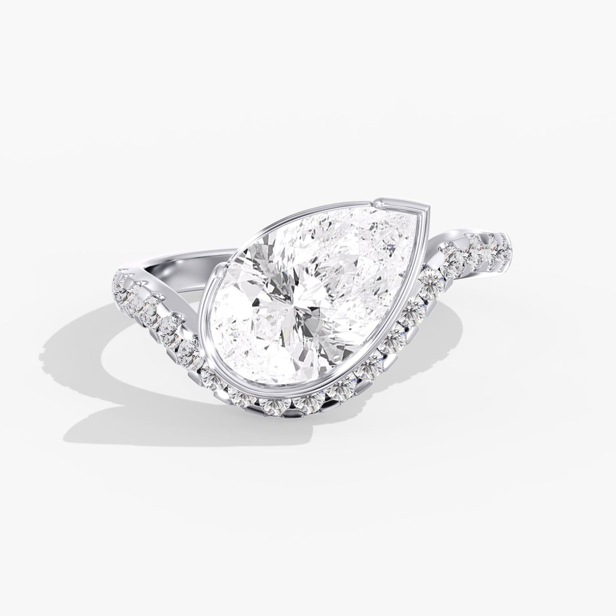 Pear Diamond Solitaire Ring, 3 ct