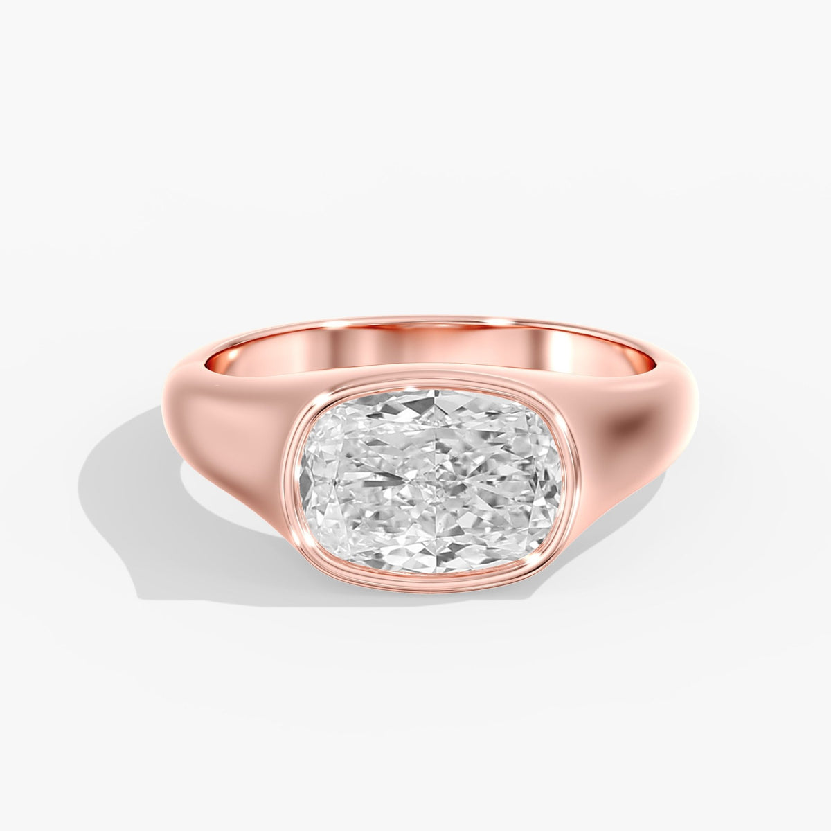 Elongated Cushion Bezel Ring, 3 ct