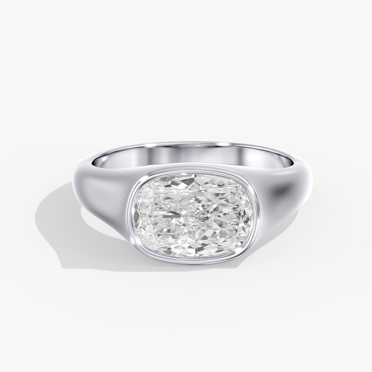 Elongated Cushion Bezel Ring, 3 ct