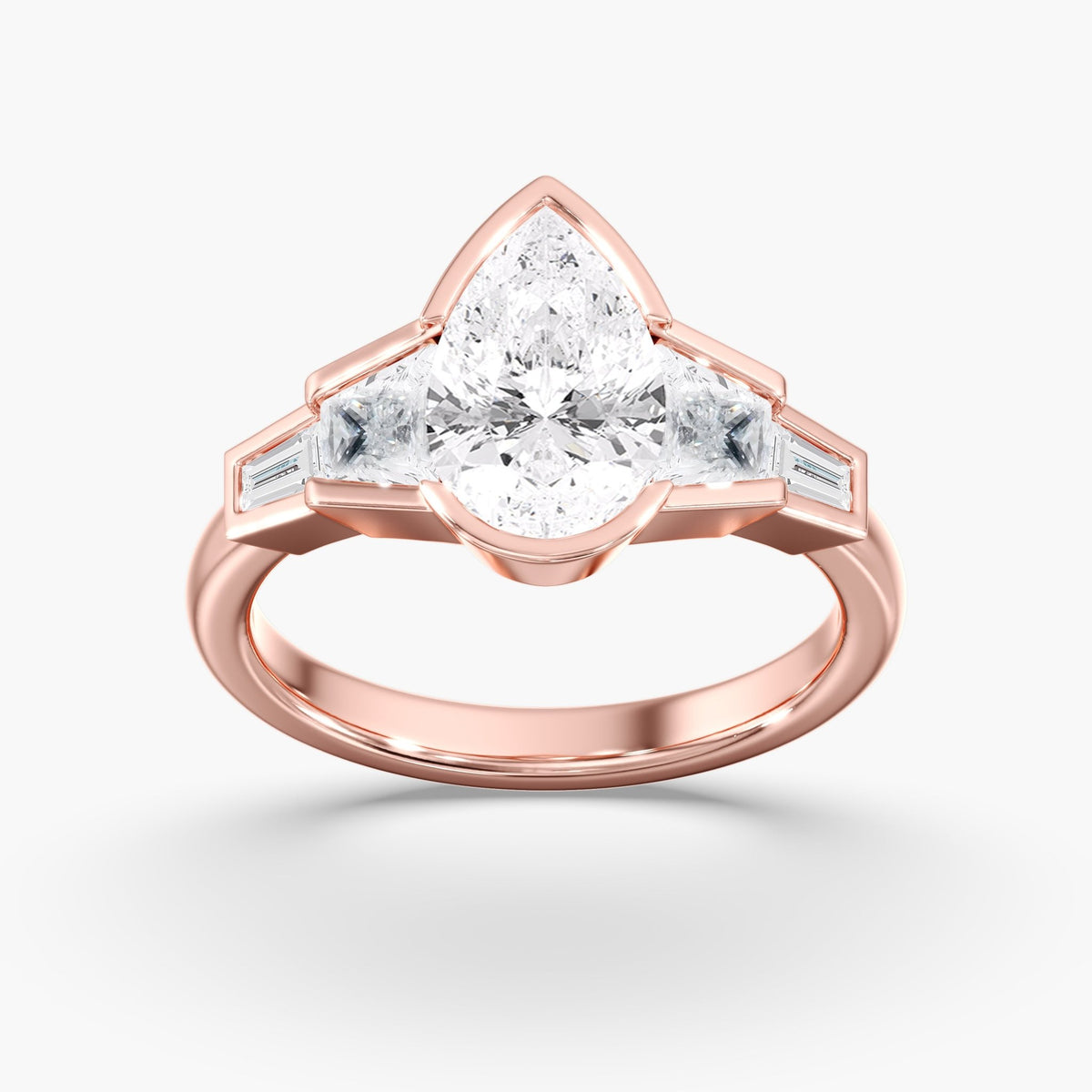 Pear Half Bezel Ring, 2.5 ct
