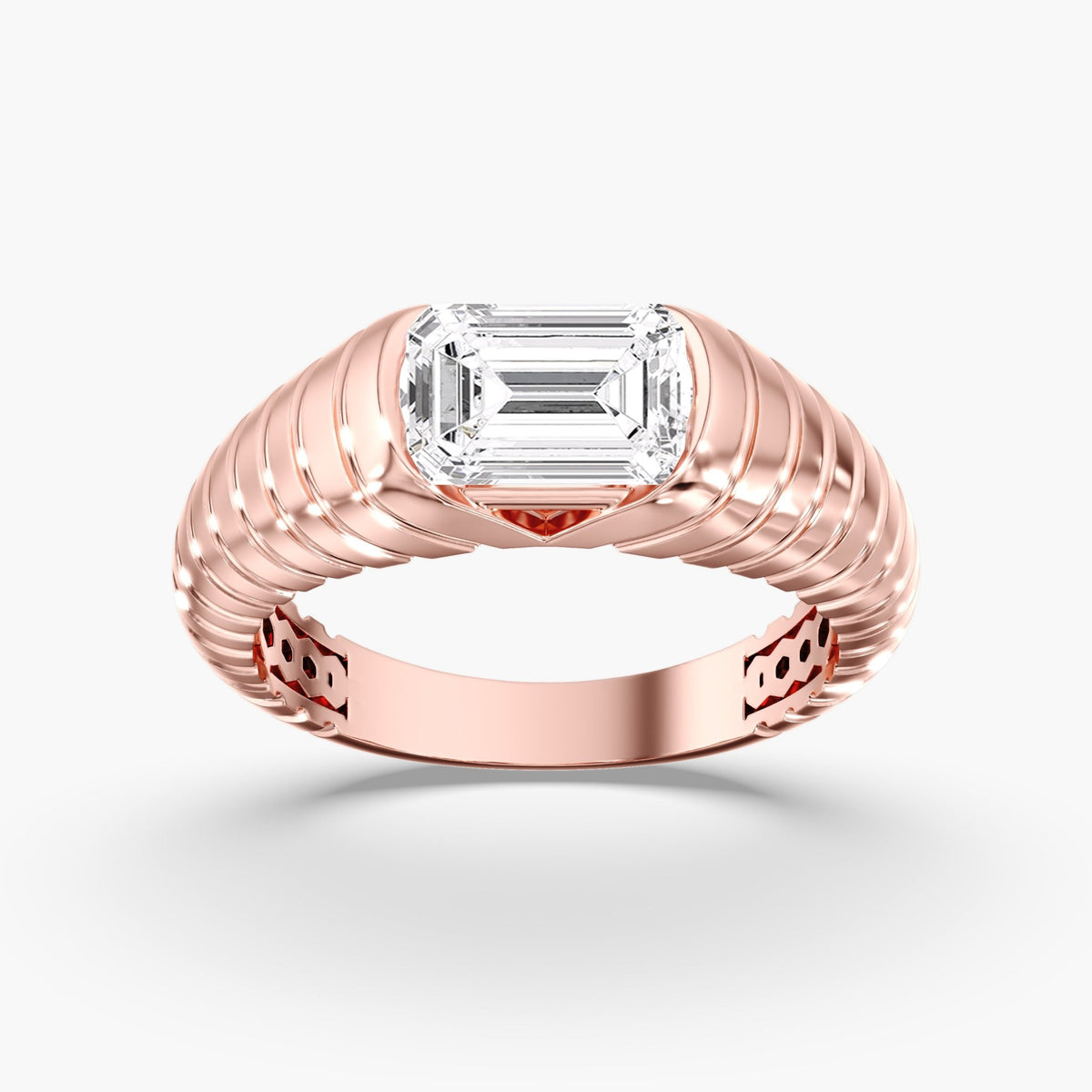 Emerald Cut Diamond Channel Ring, 2 ct