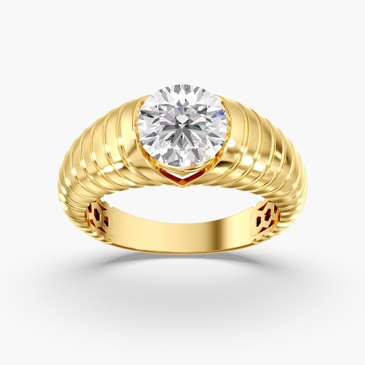Round Diamond Channel Ring, 2 ct