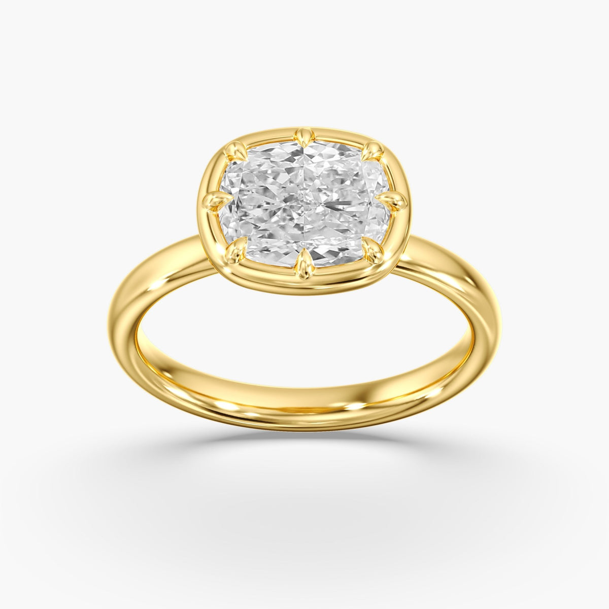Georgian Elongated Cushion Diamond Ring, 3 ct