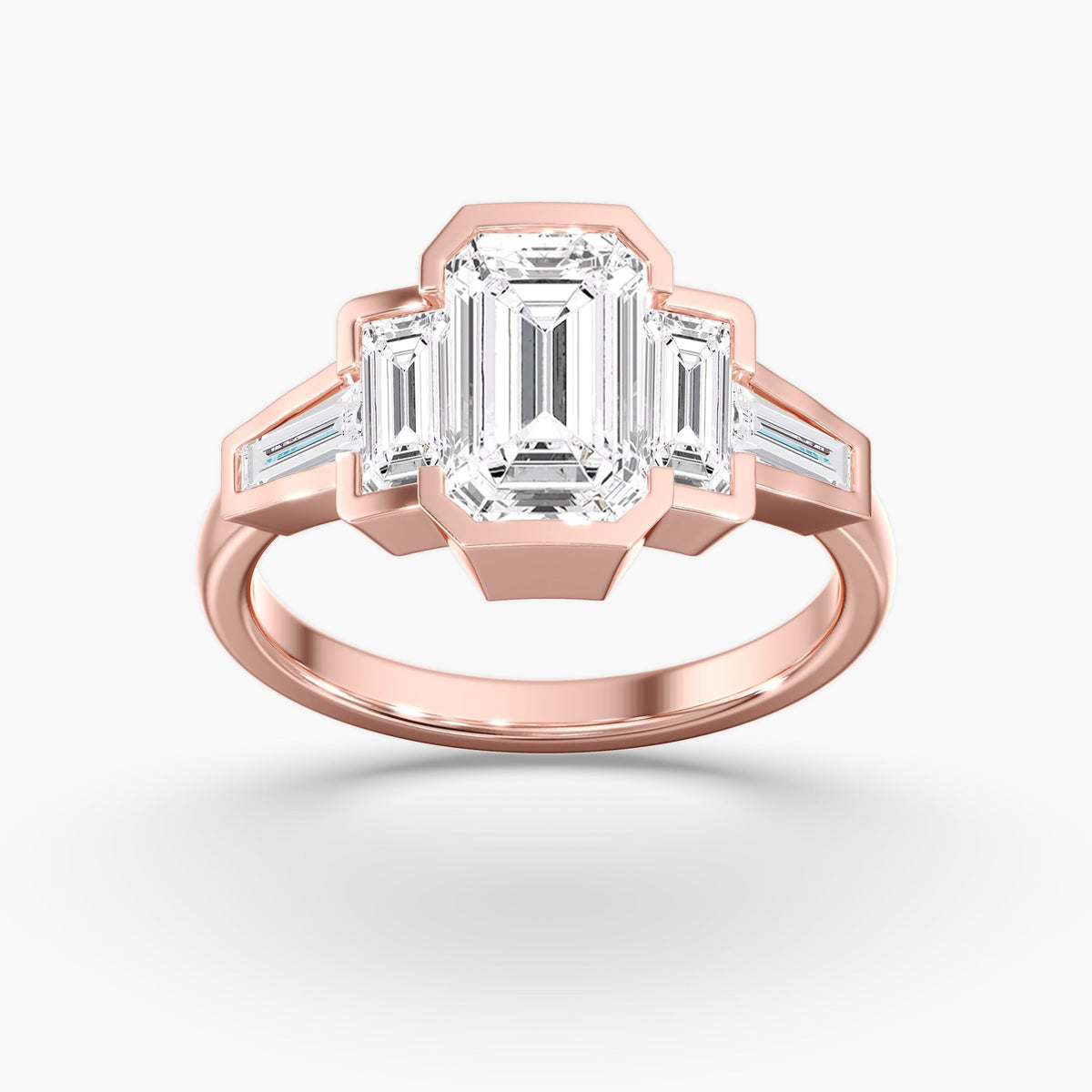 Emerald Cut Bezel Ring, 3.5 ctw