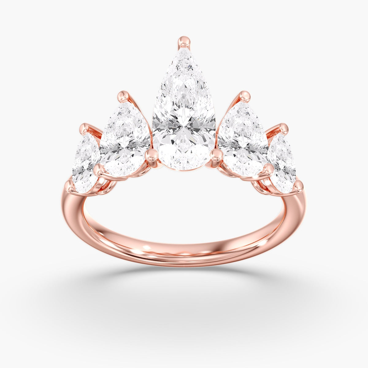 Five Stone Elongated Pear Ring