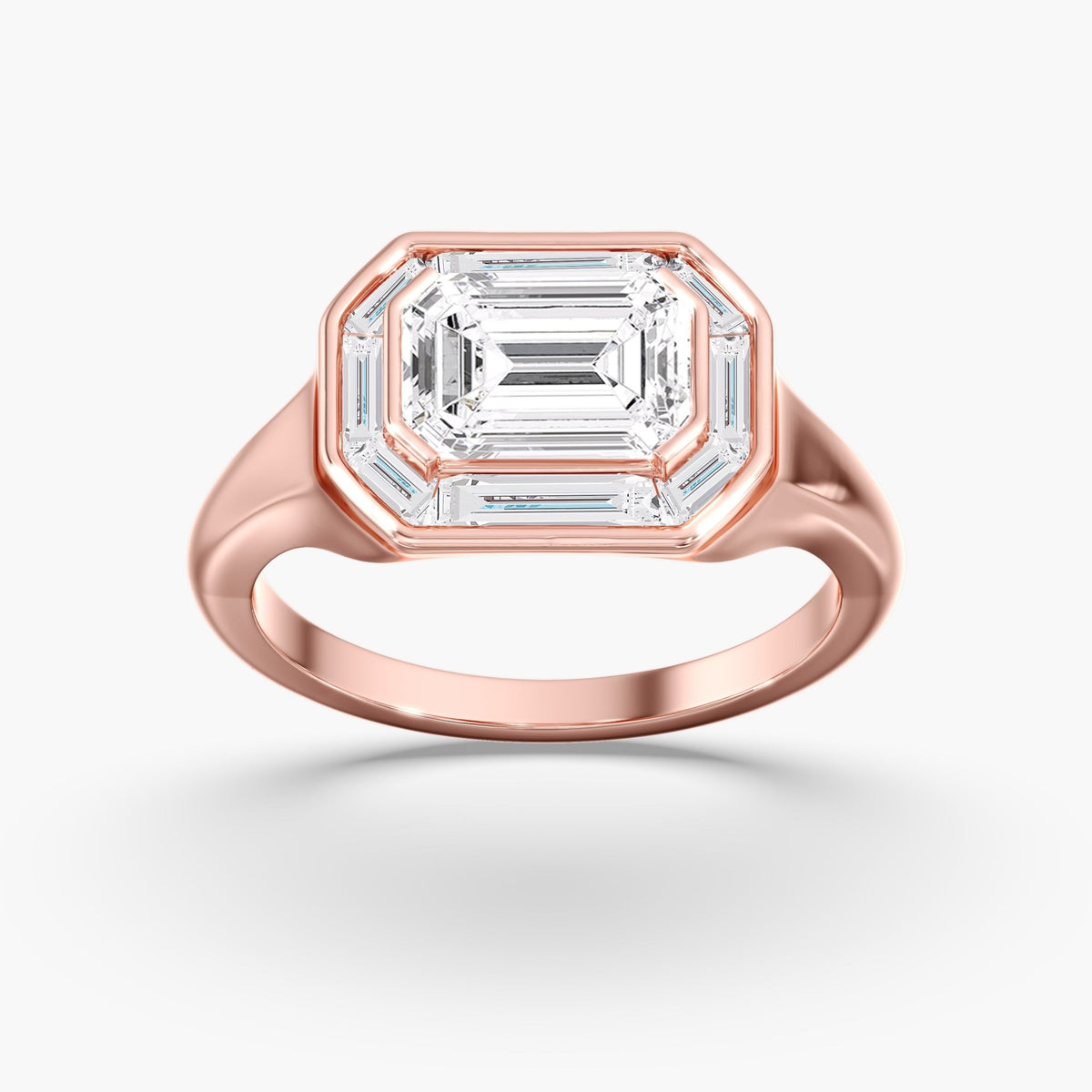 Emerald Cut Bezel Ring, 2.9 ctw