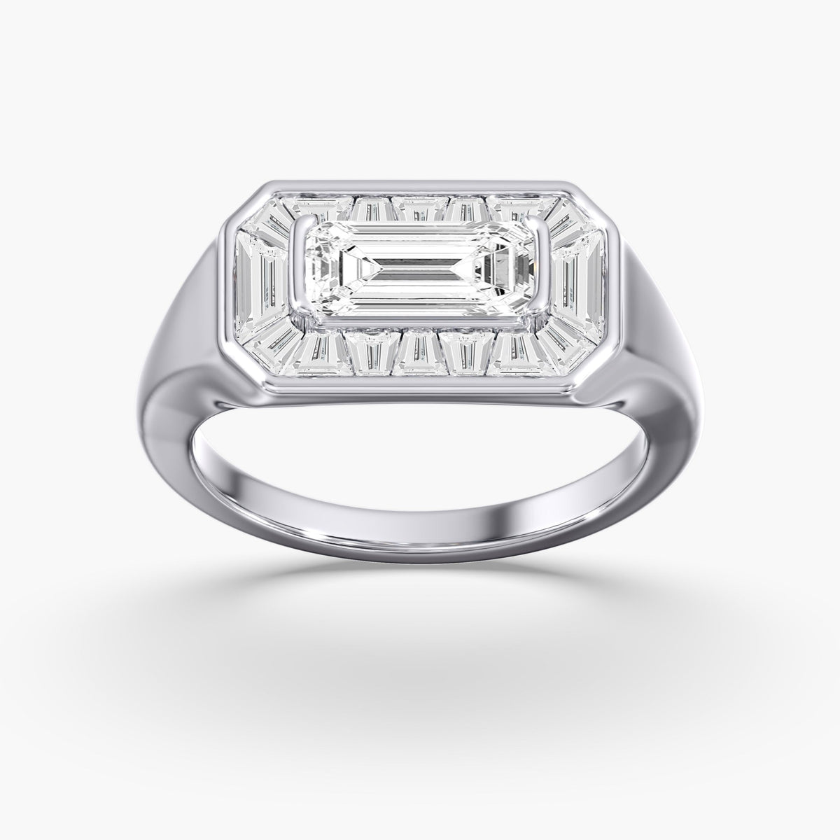 Emerald Cut Bezel Ring, 2.2 ctw