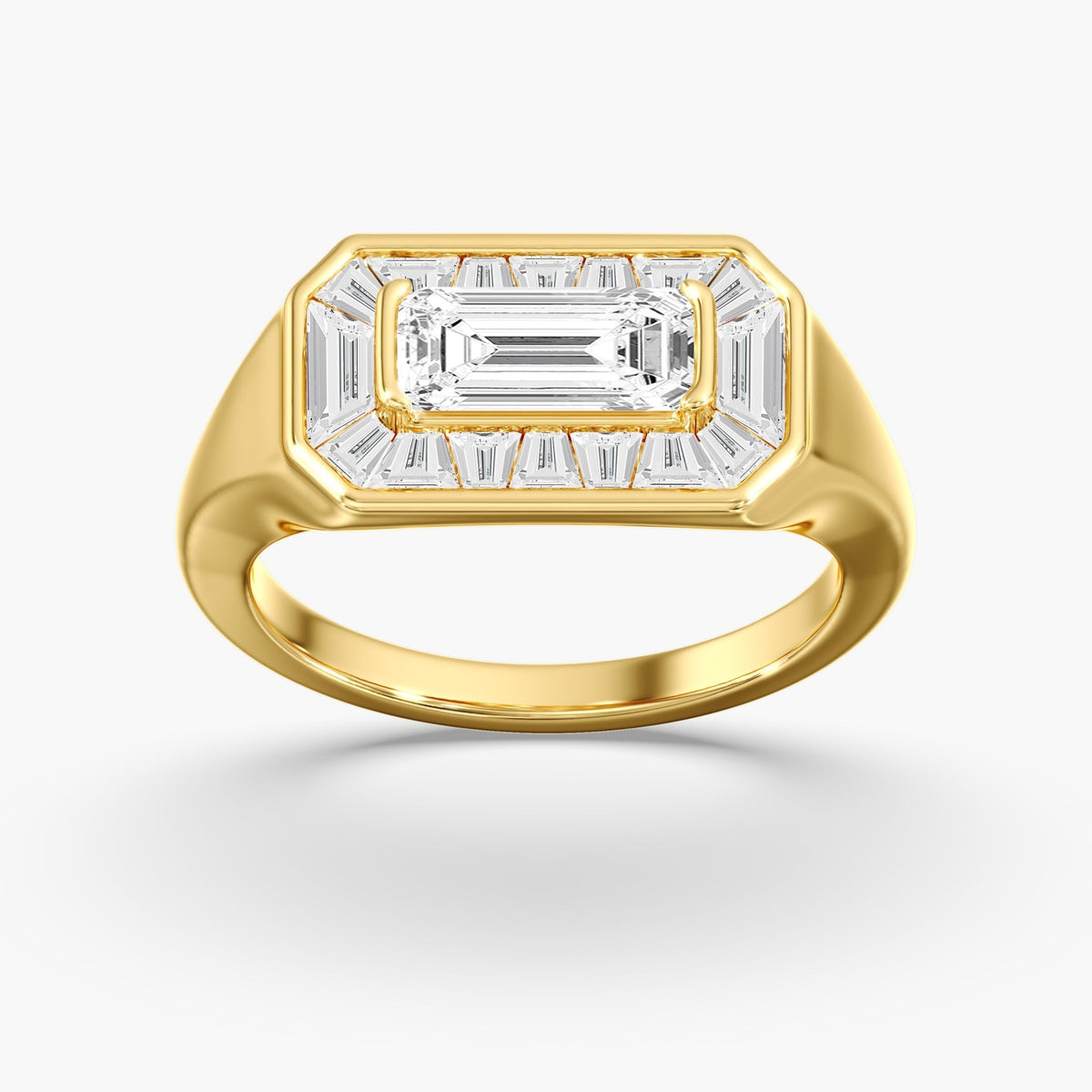 Emerald Cut Bezel Ring, 2.2 ctw