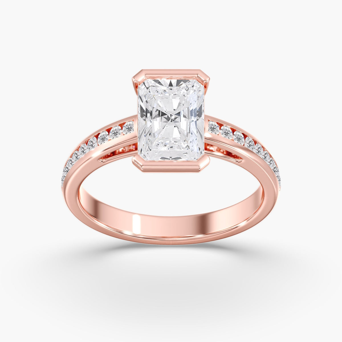 Radiant Half Bezel Ring, 2 ct