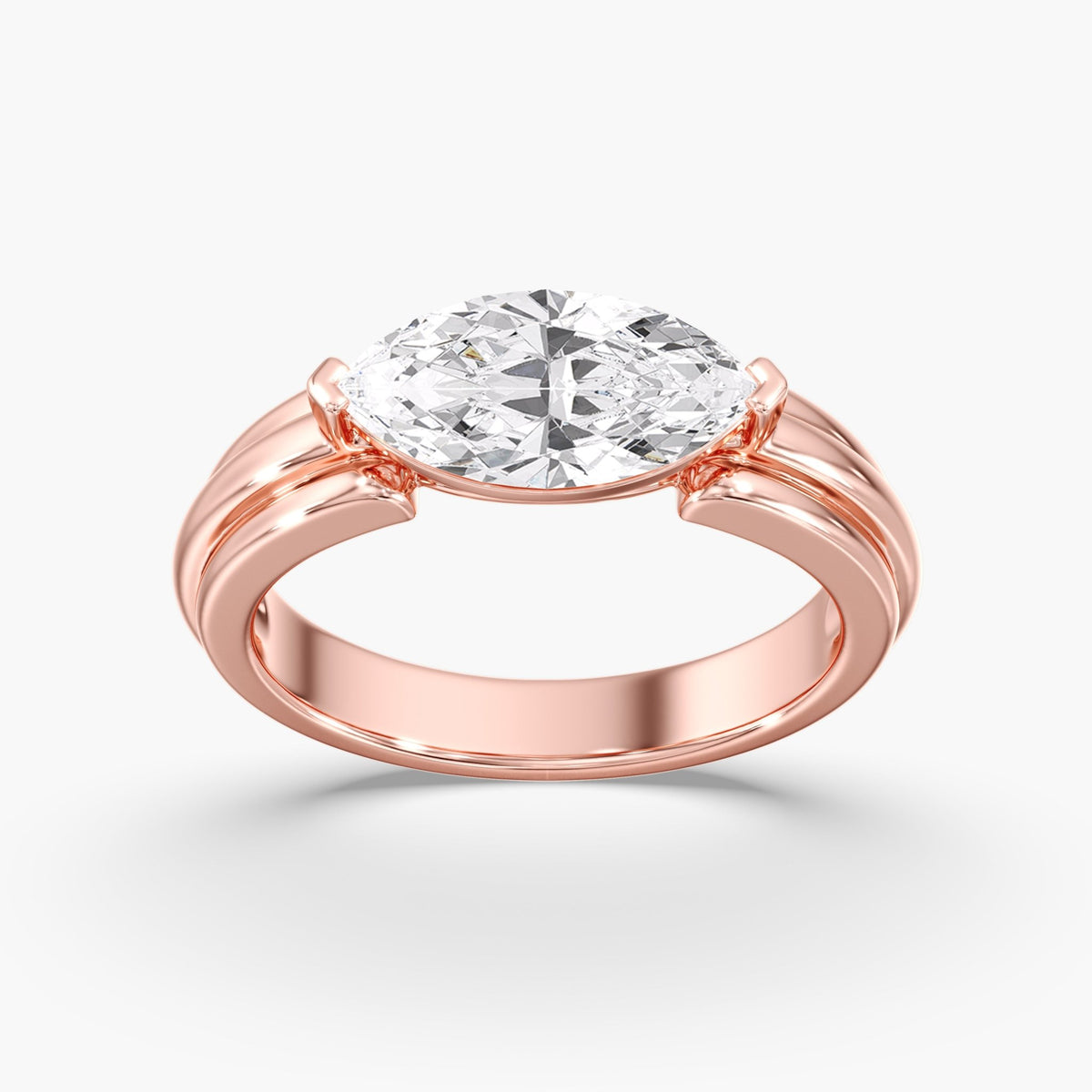 East West Marquise Solitaire Ring, 2 ct