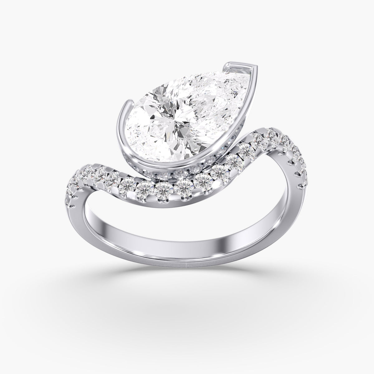 Pear Diamond Solitaire Ring, 3 ct