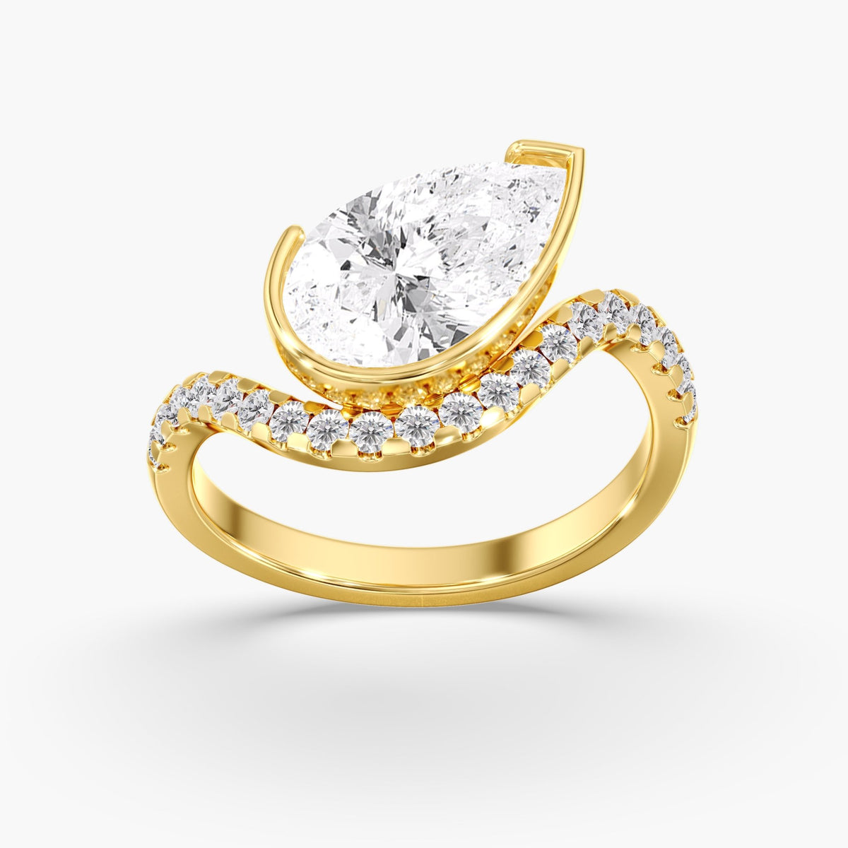 Pear Diamond Solitaire Ring, 3 ct