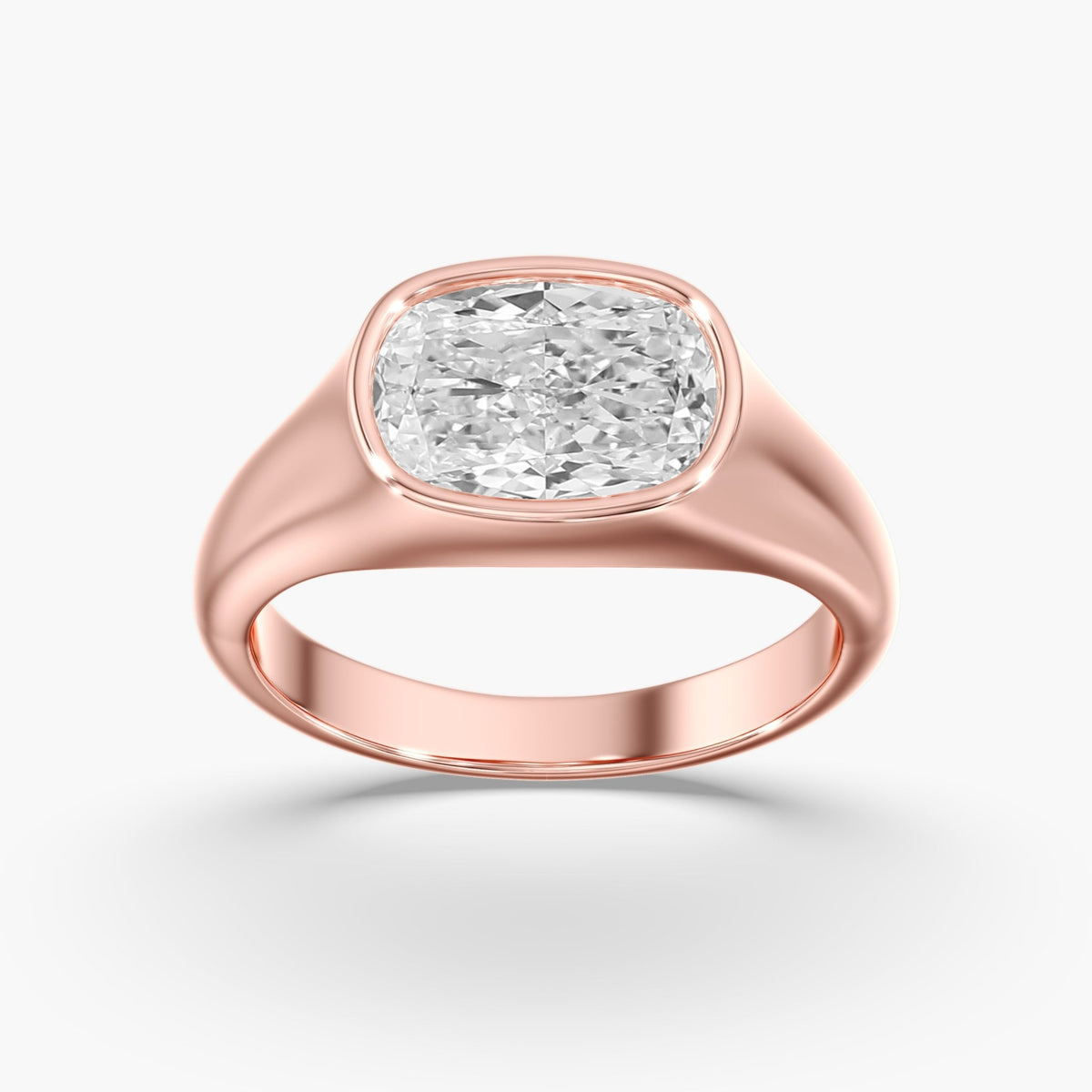 Elongated Cushion Bezel Ring, 3 ct