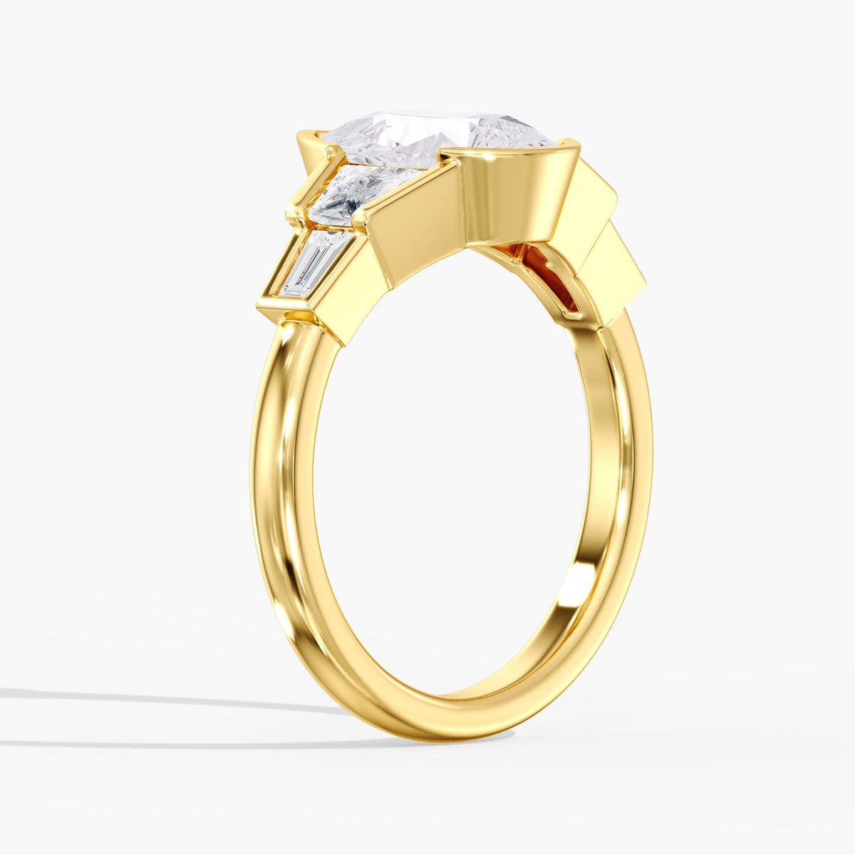 Pear Half Bezel Ring, 2.5 ct