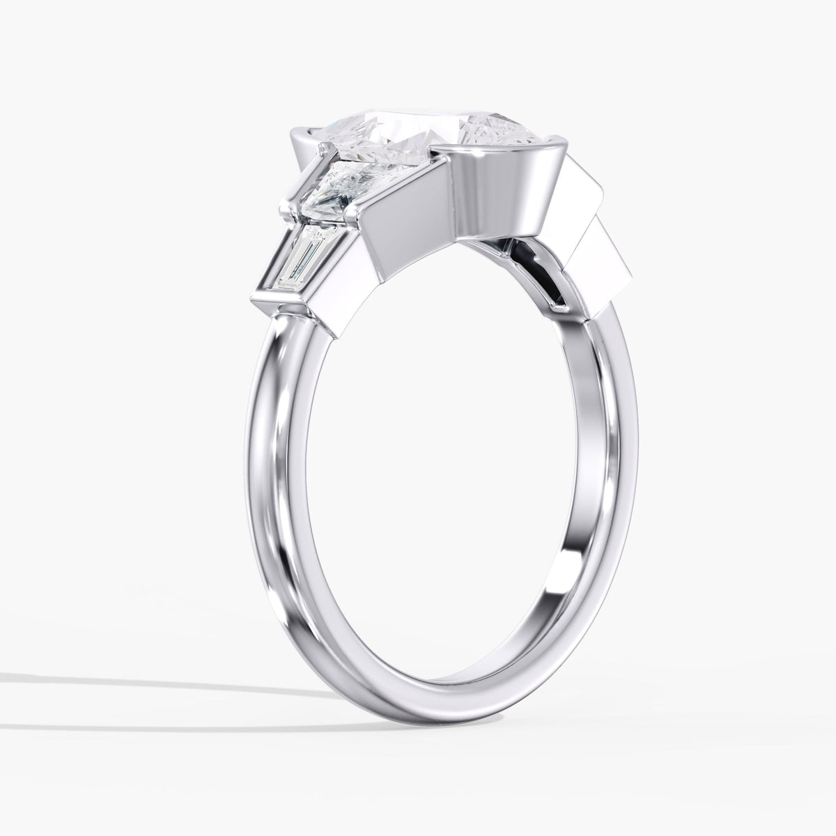 Pear Half Bezel Ring, 2.5 ct