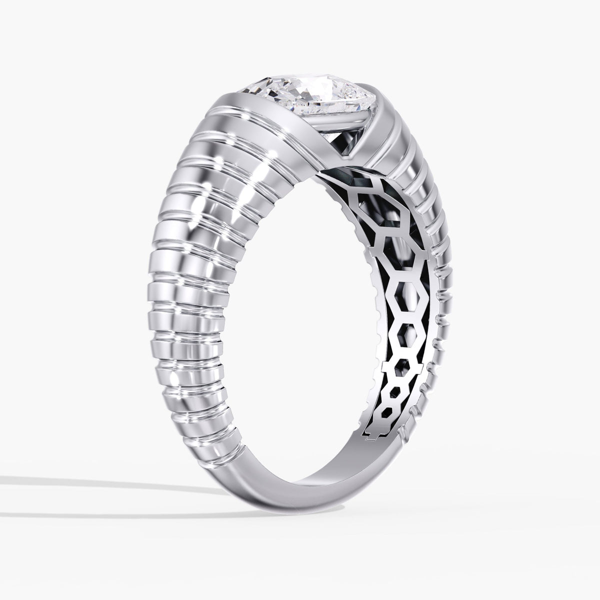 Elongated Cushion Diamond Channel Ring, 2 ct