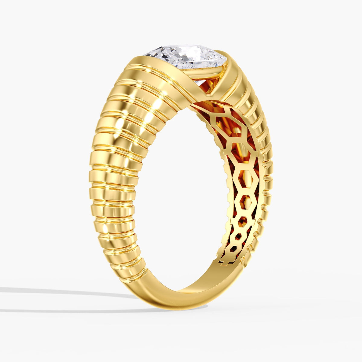 Elongated Cushion Diamond Channel Ring, 2 ct