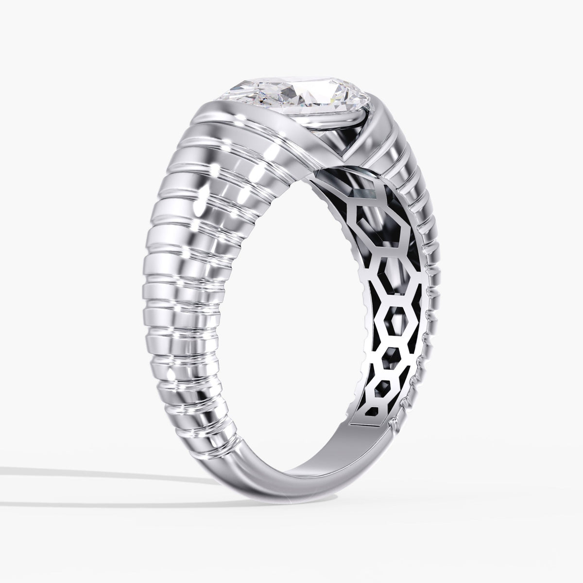 Oval Diamond Channel Ring, 2 ct