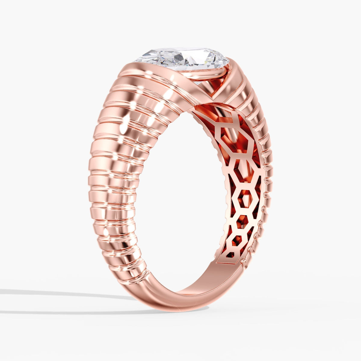 Oval Diamond Channel Ring, 2 ct