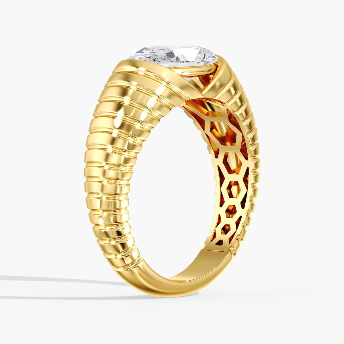 Oval Diamond Channel Ring, 2 ct