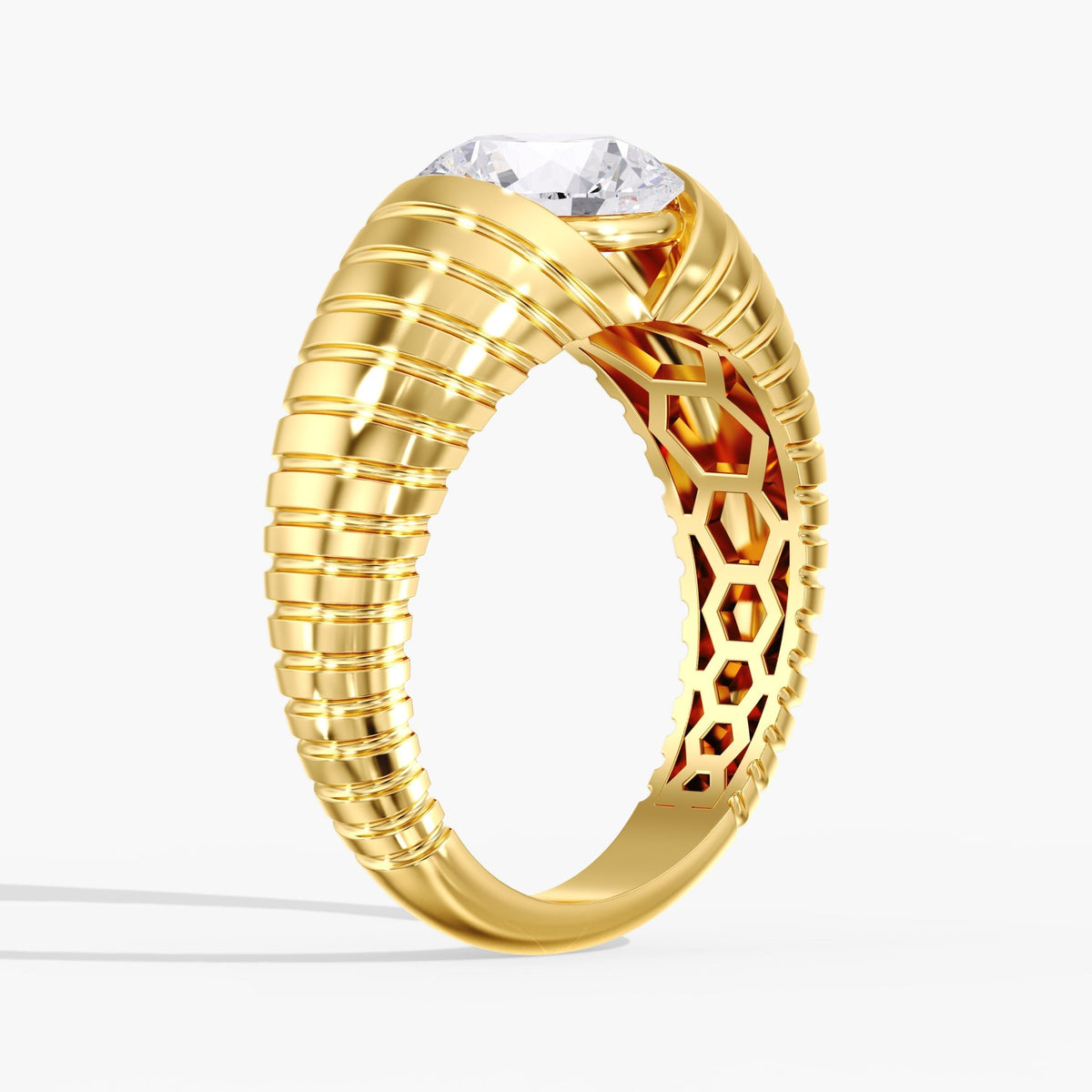 Round Diamond Channel Ring, 2 ct
